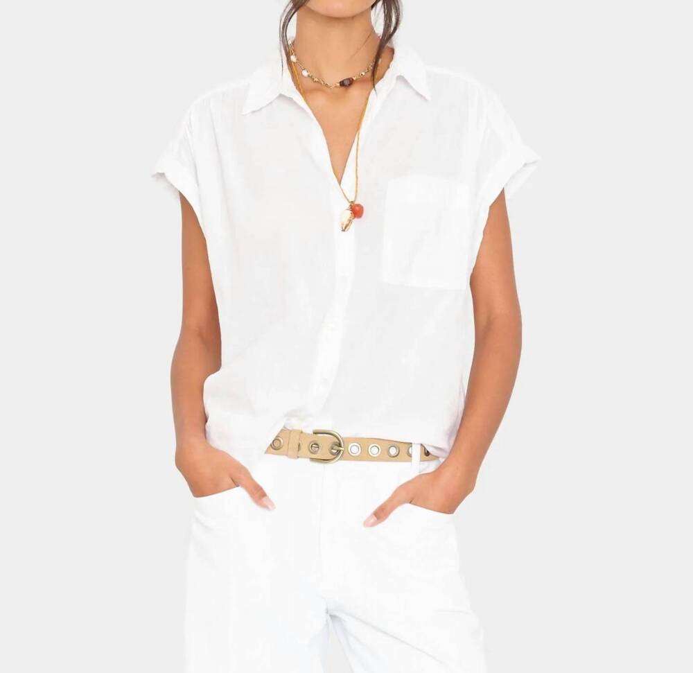 NEW XIRENA lexi woven cotton shirt in white